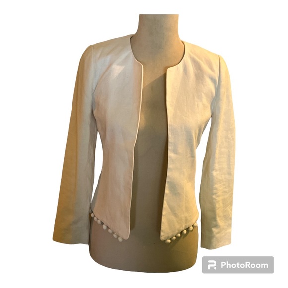 J Crew white linen/cotton blazer - Picture 3 of 12